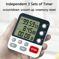 thumbnail image 1 of Digital Dual Kitchen Visual Timer, Timer for Kids, 3 Channels Count UP/Down Timer, Cooking Timer, Large Display Triple Timer, Loud Volume Alarm and Flashing Light with Magnetic Back, Stand, White, 1 of 7