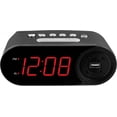 thumbnail image 1 of Digital Easy Read Alarm Clock with High-Speed USB Charging for Phones, Tablets - Simple Operation, Midnight Black, 1 of 4