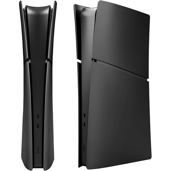 Digital Edition Cover Plates for PS5 Slim Console, Shell Panels Compatible with Playstation 5 Slim Accessories Protective Replacement Faceplate (Black)
