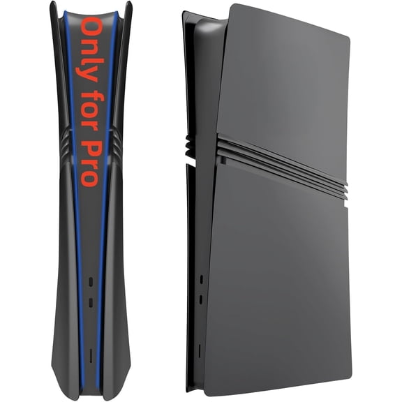 Digital Edition Cover Plates for PS5 Pro Console, Shell Panels Compatible with PlayStation 5 Pro Accessories Protective Replacement Faceplate (Black)