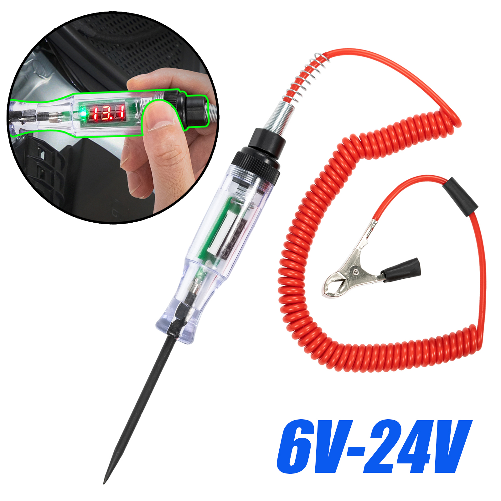 Digital Electric Circuit Tester 6V/12V/24V Light Test LCD Car Boat RV