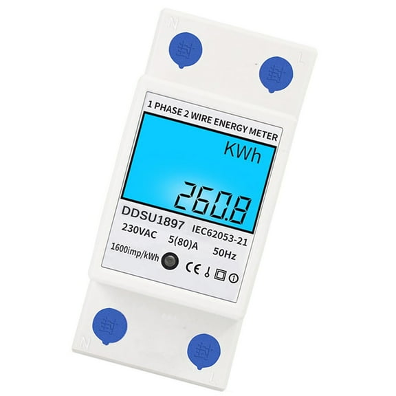 Digital Electric Energy Meter Single Phase DIN Rail Electricity Meter One Phase Two Wire Multifunction Electrical Meter