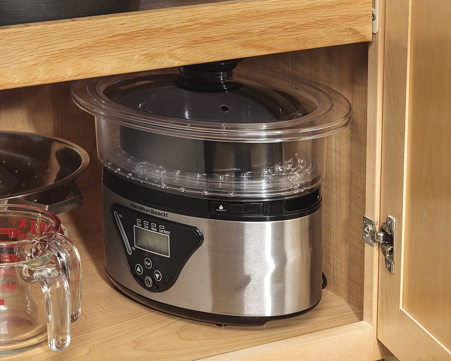 Digital Electric Food Steamer & Rice Cooker, 5.5 Quart Stackable Two-Tier Bowls for Healthy Cooking