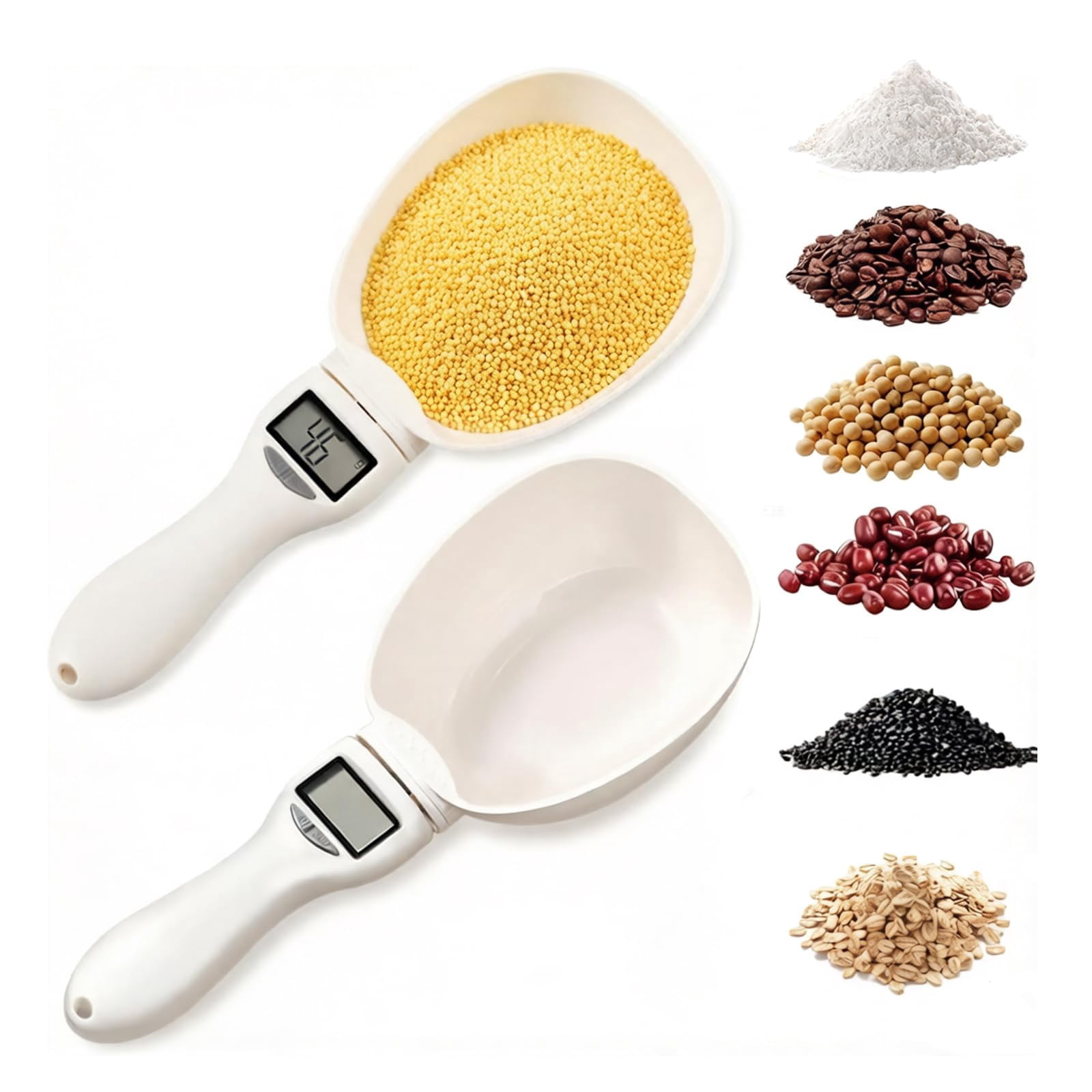 Digital Electric Measuring Spoon Scale, High Accuracy Kitchen Food Scale with LED Screen, Multi-Unit Weight Measuring Tool, Removable Handle Design for Home Cooking and Baking