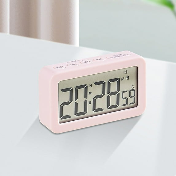 Digital Electronic Clock, Mini LED Display Alarm Clock with Snooze Function, 12/24H Switching, Countdown Timer, Stereo Digital Display, Compact for Home/Travel