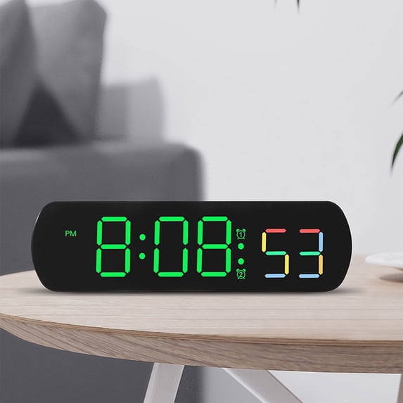 Digital Electronic Clock with Temperature and Humidity Display, Silent USB-Powered Wall or Bedside Clock for Home and Living Room Decoration