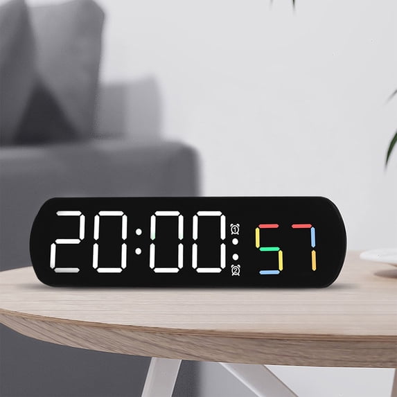 Digital Electronic Clock with Temperature and Humidity Display, Silent USB-Powered Wall or Bedside Clock for Home and Living Room Decoration