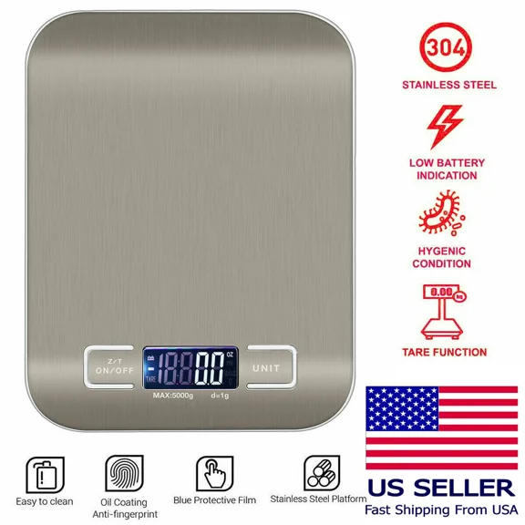Digital Electronic Kitchen Food Diet Postal Scale Weight Balance 5Kg / 1G 11Lb