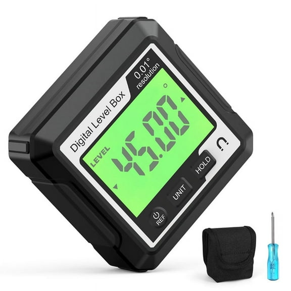Digital Electronic Level Digital Angle Fnder 90Magnetic Inclinometer Protractor Level Box Black