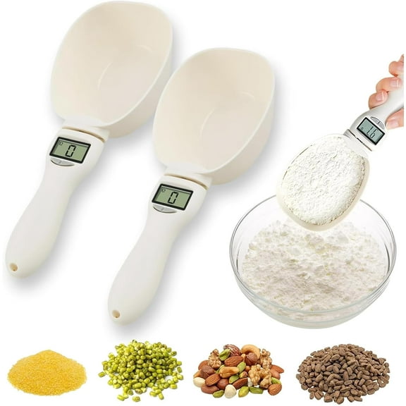 Digital Electronic Measuring Spoon Scale with LCD Screen, 800g/0.1g High Precision Sensor & Detachable Scoop for Kitchen Baking, Pet Food Portioning, and Daily Meals