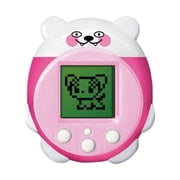 Digital Electronic Pet Machine, Black and White Screen Virtual Reality Pet Care Game, Retro Handheld Gaming Device, Portable Pocket Desktop Toy, Pink