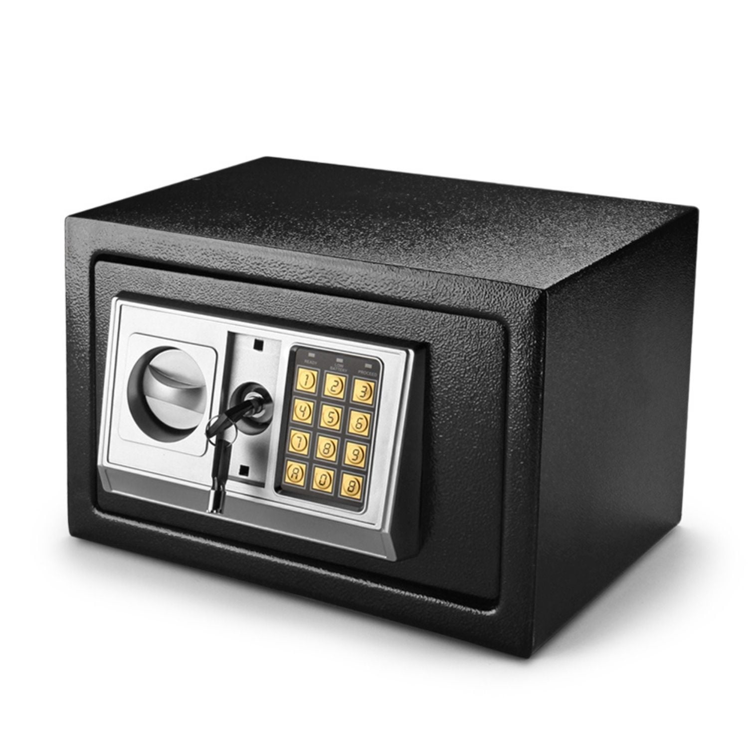 Digital Electronic Safe Box Keypad Lock Security Cabinet with Hidden Wall Mount Anchoring 2 Keys For Gun Money Cash Deposit Jewelry Passport Valuable Home Office Hotel (12"x8"x8")