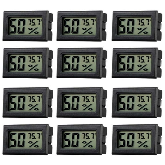 Digital Electronic Thermometer Hygrometer, Mini Fahrenheit (℉) LCD Display 12PCS
