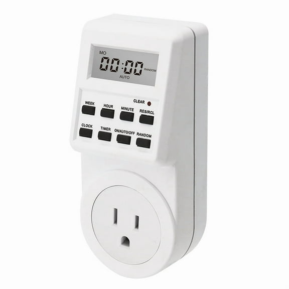Digital Electronic Timer Switch Socket US Switch Socket 120V-60Hz 24 Hour Programmable Timing Socket US Plug,1 x Digital Timer Socket
