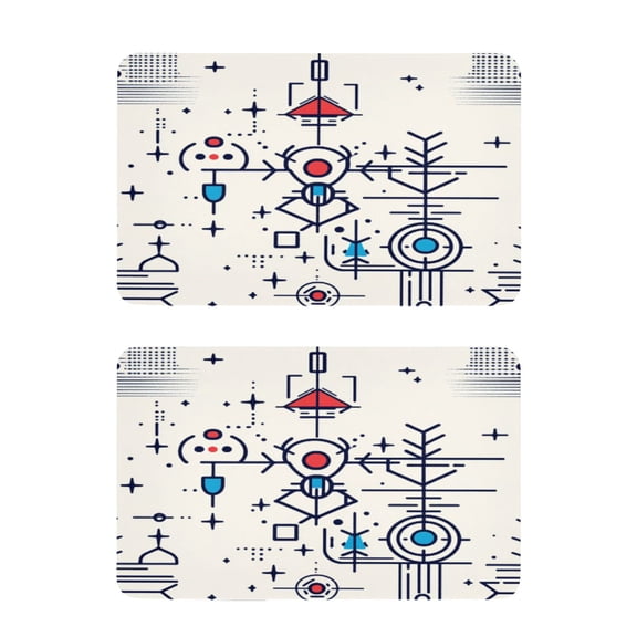 Digital Element Art Design 2 Pack 4x2.5 Inch Magnetic Stickers Thick and Strong for Fridge Dishwasher Teaching