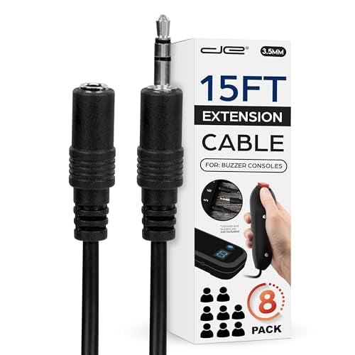 Digital Energy 15 Ft Extension Cables for Handheld Game Buzzer System 8-Pack