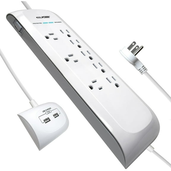 Digital Energy DEE1-1109 8-Outlet Surge Protector Power Strip with 2 USB Ports (25-Foot Power Cord)