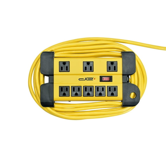 Digital Energy DSS5-1014-YLW 8-Outlet Heavy-Duty Metal Surge Protector Power Strip with Cord Management (15-Foot Cord)