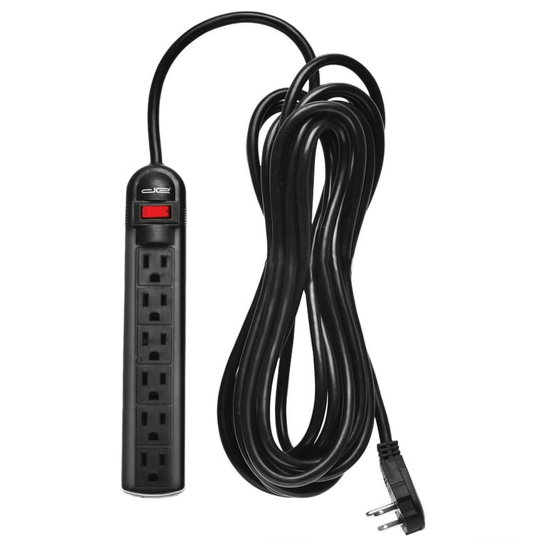 Digital Energy DSS5-1041 6-Outlet Surge Protector Power Strip (Black,  15-Foot Cord)