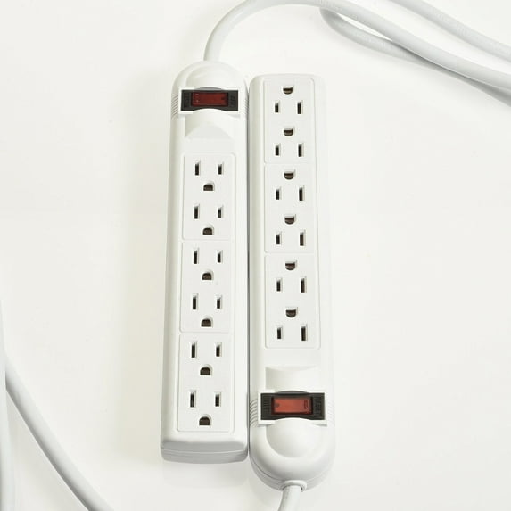 Digital Energy World 6-Outlet Power Strip with 3-Foot Extension Cord, 10 Pack