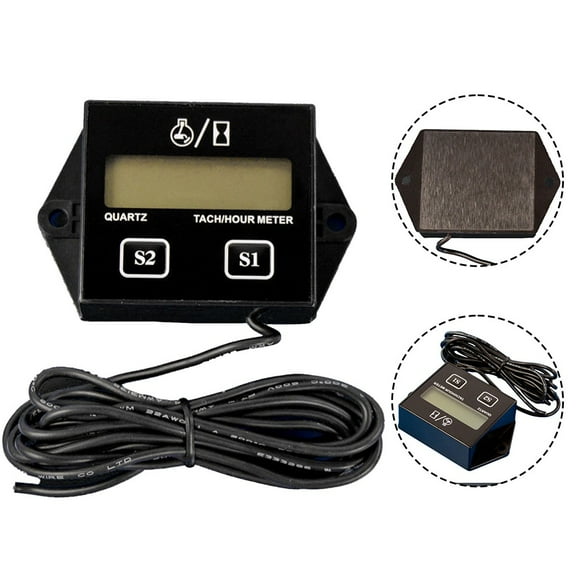 Digital Engine Tach Hour Meter Tachometer Gauge RPM LCD Display Motorcycle