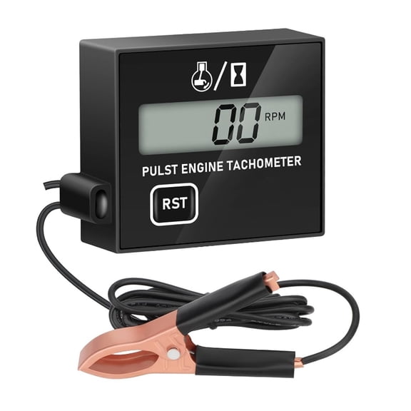 Digital Engine Tachometer & Hour Meter Inductive Clamp-On Tach For Chainsaw, ATV, UTV, Motorcycle, Marine Small Engines