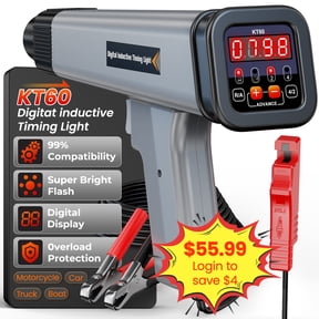 Digital Engine Timing Light, LED Display 12V Automotive Timing Light with Tachometer for 2&4 Stroke Petrol Engine, Auto Vehicle Repair Tool for Motorcycles, Marine, Agricultural Machinery