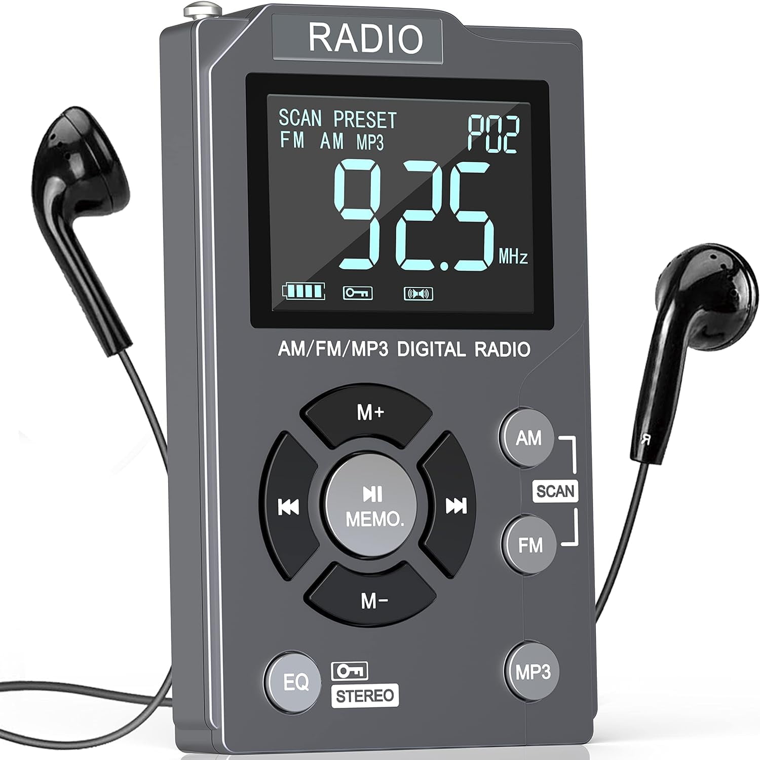 Digital AM FM Radio Portable Pocket Radio with Best Reception,600 mAh ...