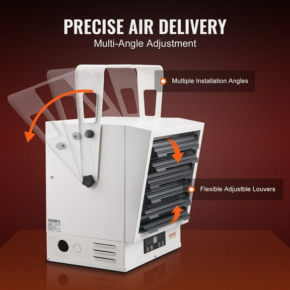 Digital Fan-Forced Garage Heater 10000W, Hardwired Installation, Remote Control Included, ETL Certified