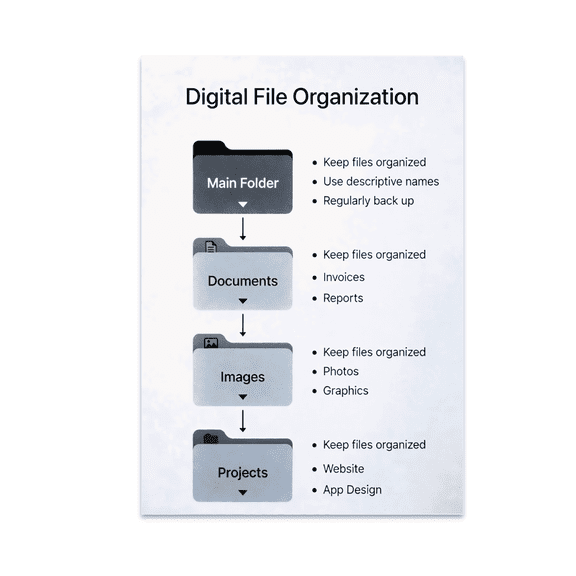 Digital File Organization Guide - Tech-Savvy Audience - 13x19 Poster Print