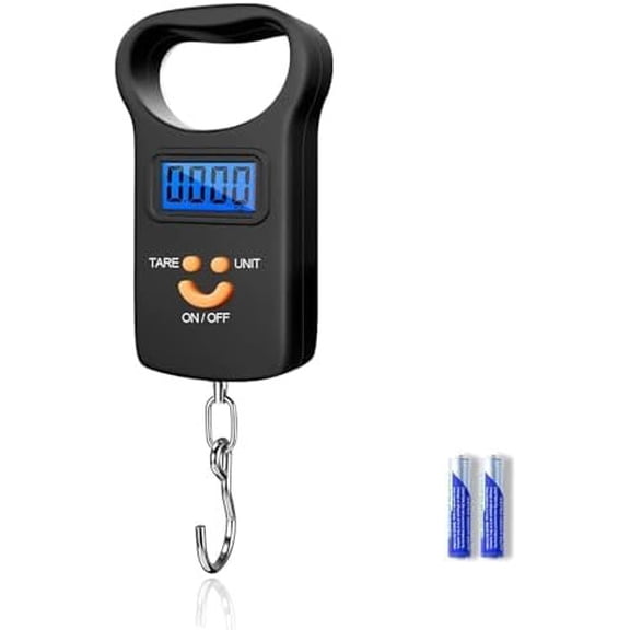 Digital Fish Scale Luggage Scale, 110lb/50kg - Backlit LCD Display, Fishing Scale with 2 AAA Included, Fishing Gifts for Men