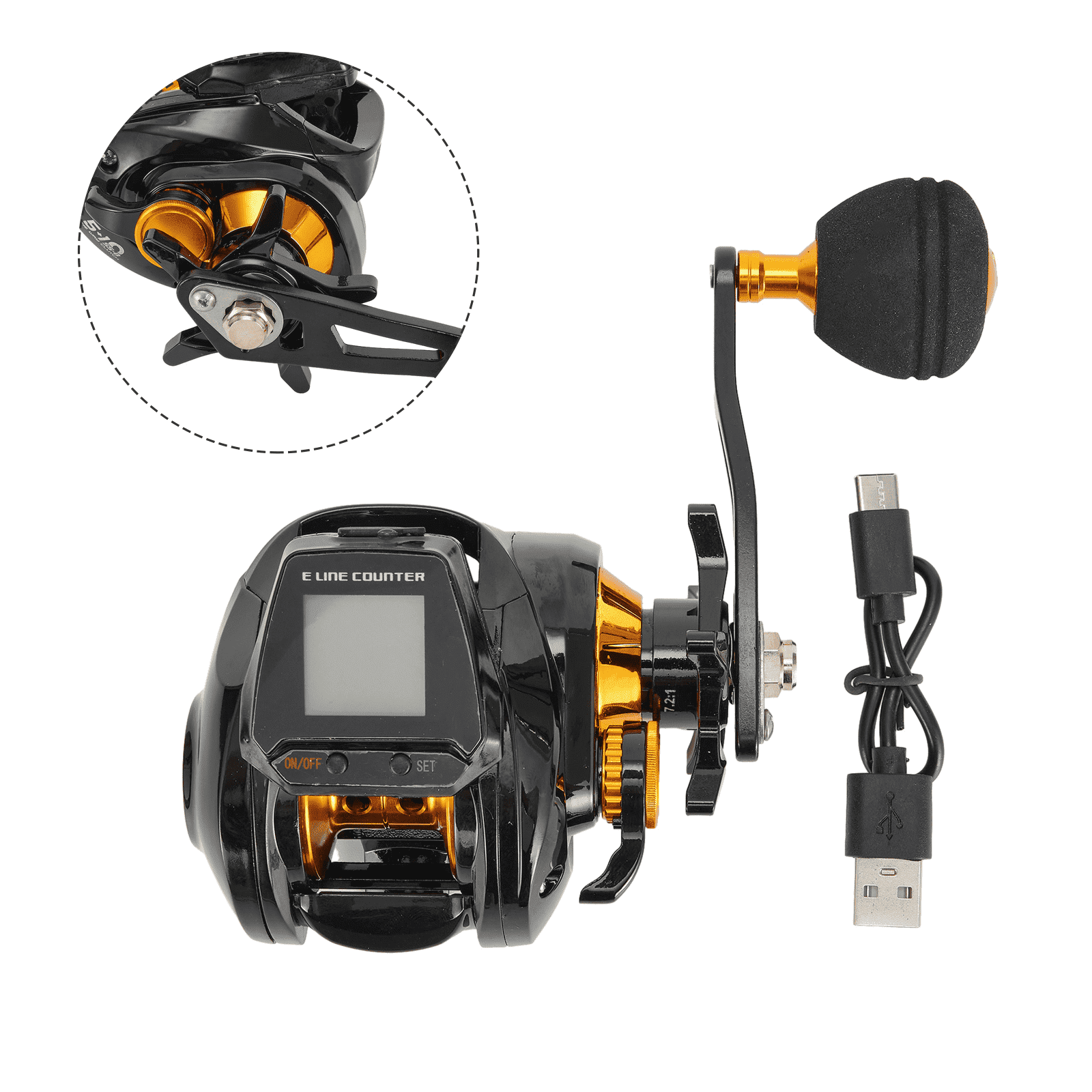 Ice Fishing Reel - 1:1 Ratio Aluminum Alloy Mini Fly Wheel, Right Hand Retrieve (Gold) Ice Fishing Reel - 1:1 Ratio Aluminum Alloy Mini Fly Wheel, Right Hand Retrieve (Gold)