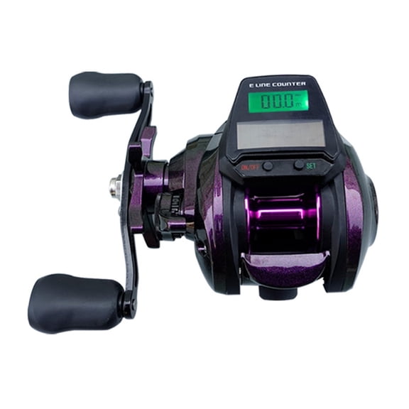 Digital Fishing Baitcasting Reel Rechargeable Backlighting Display Bite Alarm