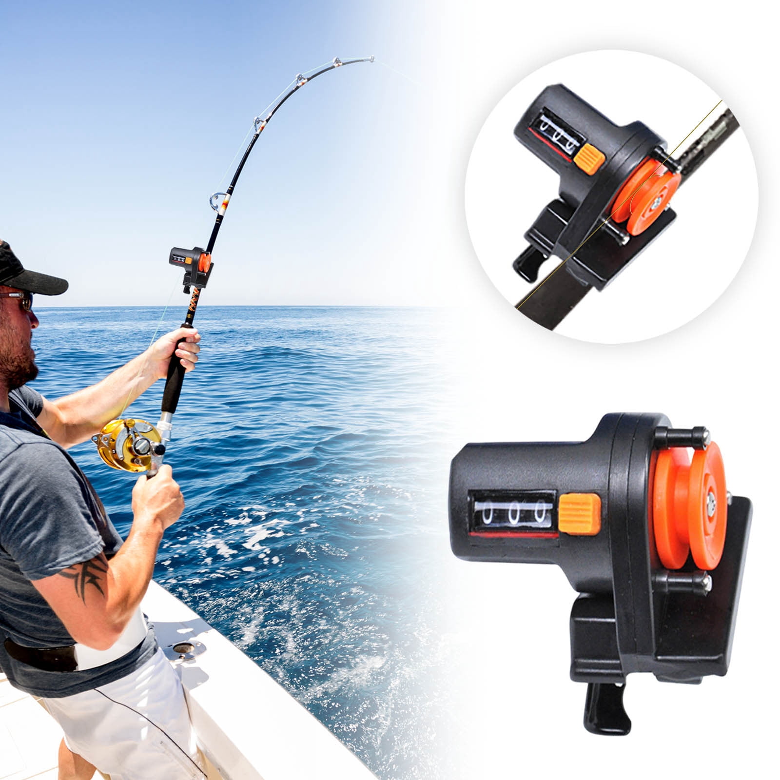 digital fishing pole Demeras Line Counter , Fishing 999m Fishing Line Depth Finder Electronic Guide for Rod Clip on Fishing Counter Trolling Sea Reel not included Attaches to casting or spinning rods Digital display with bright backlight Depth lock feature saves and displays your line distance Depth alarm sounds when youve reached your desired line distance Displays in both Freedom Units and Canadian Meter Vintage Fishing Poles (#F082)