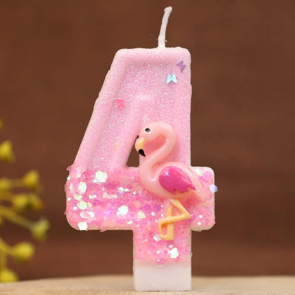 Digital Flamingo Birthday Candles - Handmade Tropical Party Decoration for All Ages