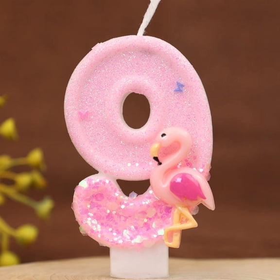 Digital Flamingo Birthday Candles - Handmade Tropical Party Decoration for All Ages