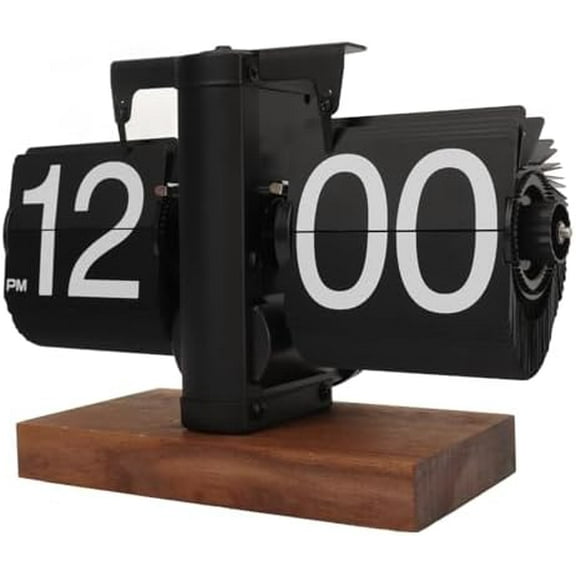 Digital Flip Down Clock, Retro Automatic Page Turning Clock, Internal Gear Operated Mechanical Flip Clock for Home & Office Multifunctional Decor (Black)$$Home Decor, Kitchen, & Other