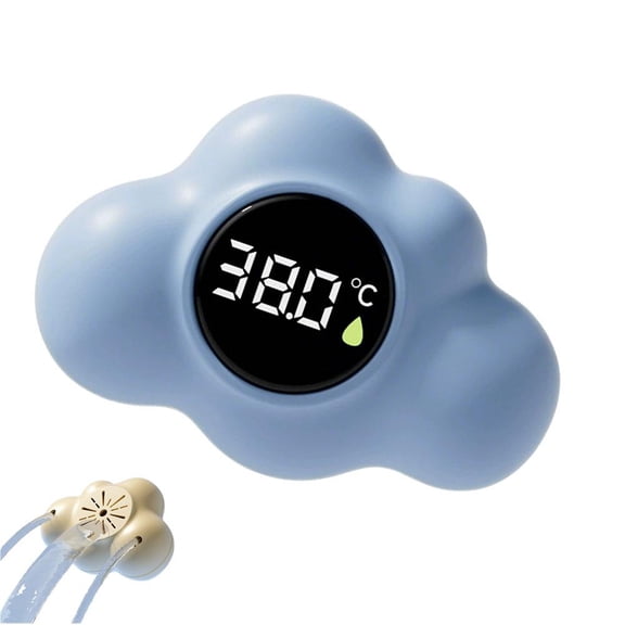 Digital Floating Water Thermometer, Waterproof Digital Bathtub Thermometers Monitor with LED With Water Sensi Display, Bath Monitor, baby Reading,Babies Cartoon cloud Cartoon gauge Time thermo