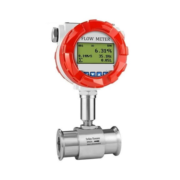 Digital Flow Meter 1 2 Inch Clamp Flowmeter Stainless Steel Liquid Alcohol Water Flow ,Durable Construction