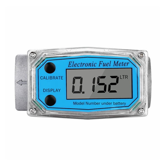 Digital Flow Meter, Flowmeter Gauge 1"NPT LED Digit Fuel Meter, PCB Flow Indicator Sensor Counter ,Easy to Use