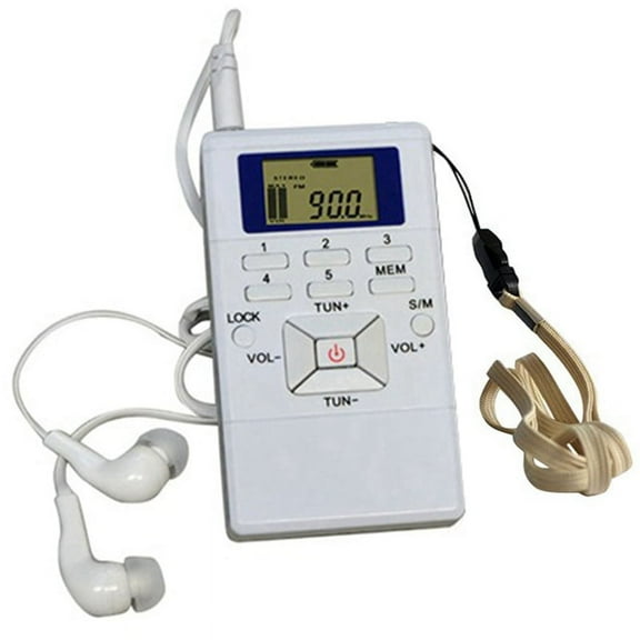 Digital Fm Radio Mini Speaker Portable Receiver Display Single Band Music Player Led Display White