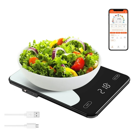 Digital Food Scale 10kg Smart Kitchen Scales With Nutrition Calculator APP Rechargeable Gram Scale For Weight Loss Baking Scales