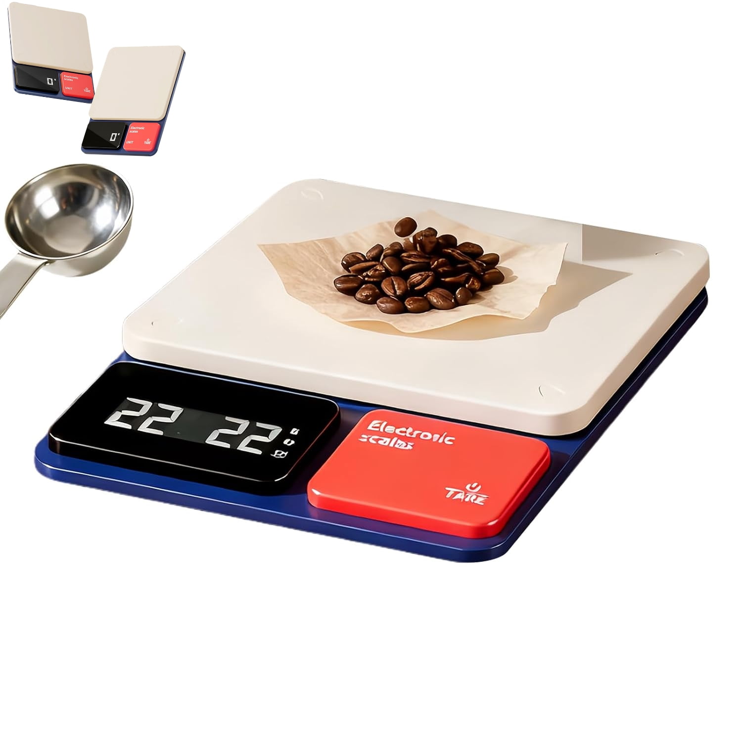 Digital Food Scale - 20.5x15x4cm Digital Kitchen Scale for Baking | 0.1g High Precision Tare Function with LED Display for Home Bakery Restaurant Coffee Bread Meat Seasoning Dessert