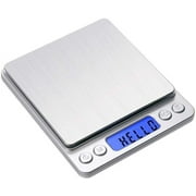 Digital Food Scale,3000g/0.1g Digital Scale,Gram Scale with 2 Trays for Cooking and Baking,Coffee Scale with Back-Lit LCD Display 6 Units, Auto Off, Tare, PCS, Stainless Steel
