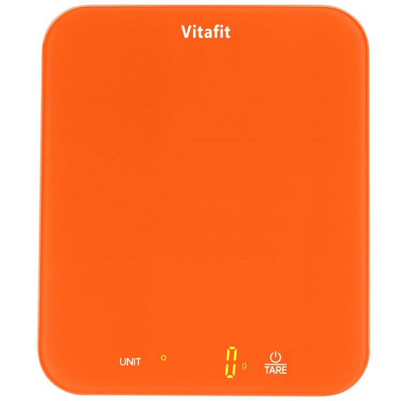 Digital Food Scale 33lb/15kg High Precision 0.1oz/1g LED Orange Kitchen Scale 3xAAA Battery