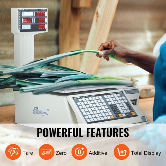 Digital Food Scale 66lb, Electronic Price Computing Scale with LCD Display, Commercial Kitchen Scale for Deli, Meat, Produce, Retail & Farmers Market