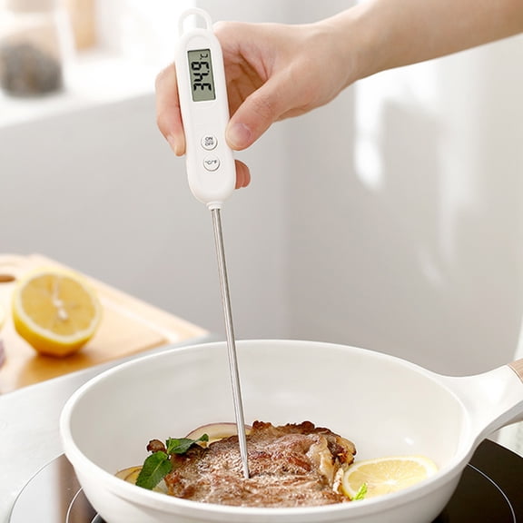 Digital Food Thermometer with Stainless Steel Probe, Accurate Fast Reading for Kitchen Cooking, for Milk Cake Steak and Brewing