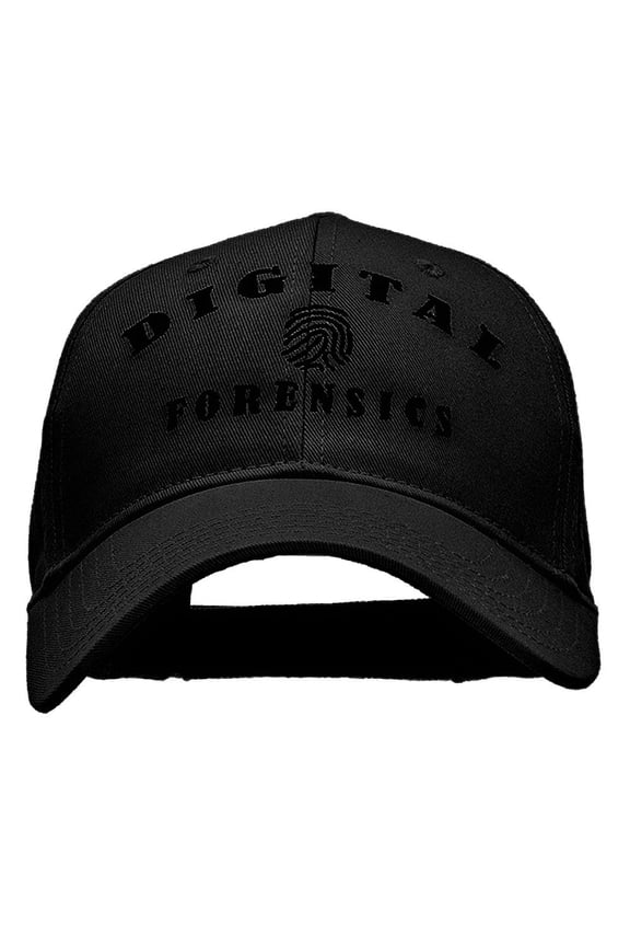 Digital Forensics Embroidered Solid Cotton Twill Strap Cap - Black OSFM