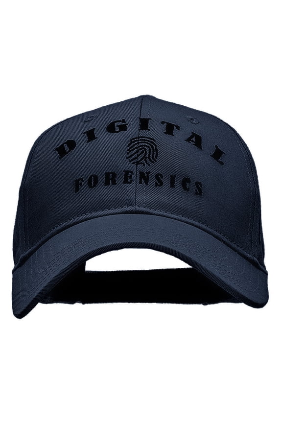 Digital Forensics Embroidered Solid Cotton Twill Strap Cap - Navy OSFM
