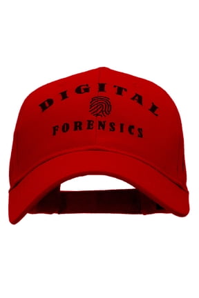 Digital Forensics Embroidered Solid Cotton Twill Strap Cap - Red OSFM